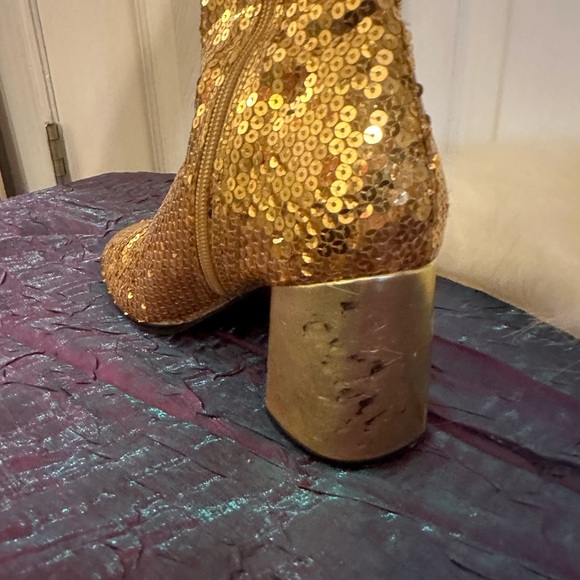Gold Sequin Costume GoGo Cosplay Party Boots Women’s Sz 9 - Picture 7 of 7